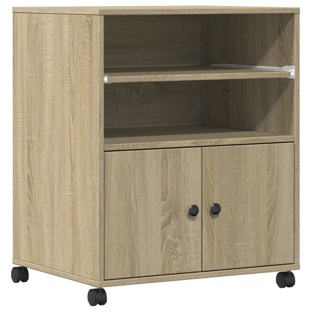 Skriverstativ Med Hjul Sonoma Eik 60X48X74 Cm
