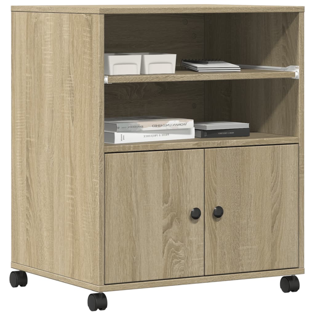 Skriverstativ Med Hjul Sonoma Eik 60X48X74 Cm