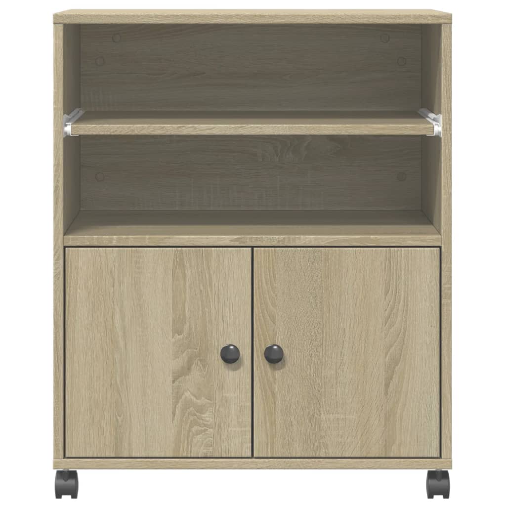 Skriverstativ Med Hjul Sonoma Eik 60X48X74 Cm