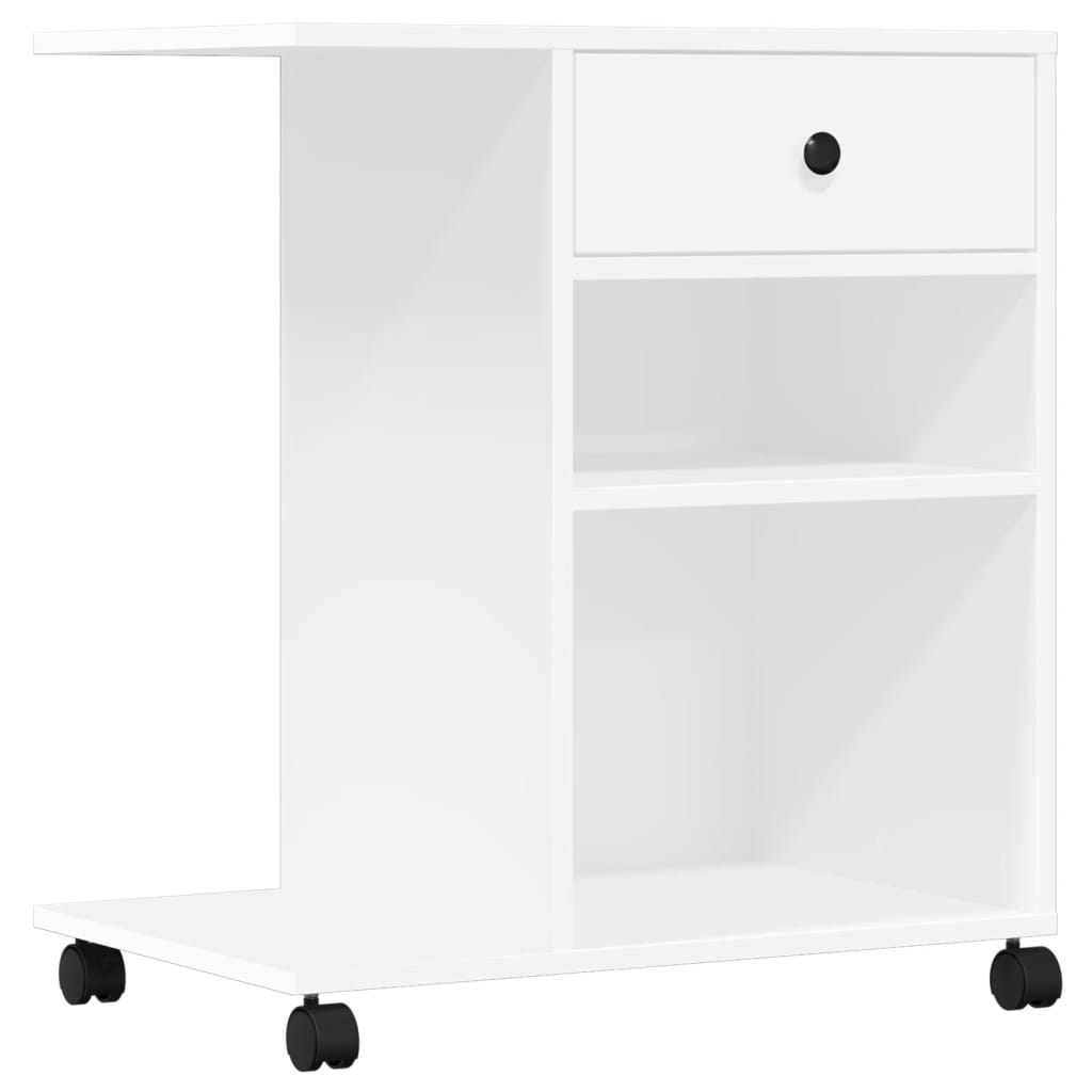 Skriverstativ Med Hjul Hvit 60X40X68,5 Cm