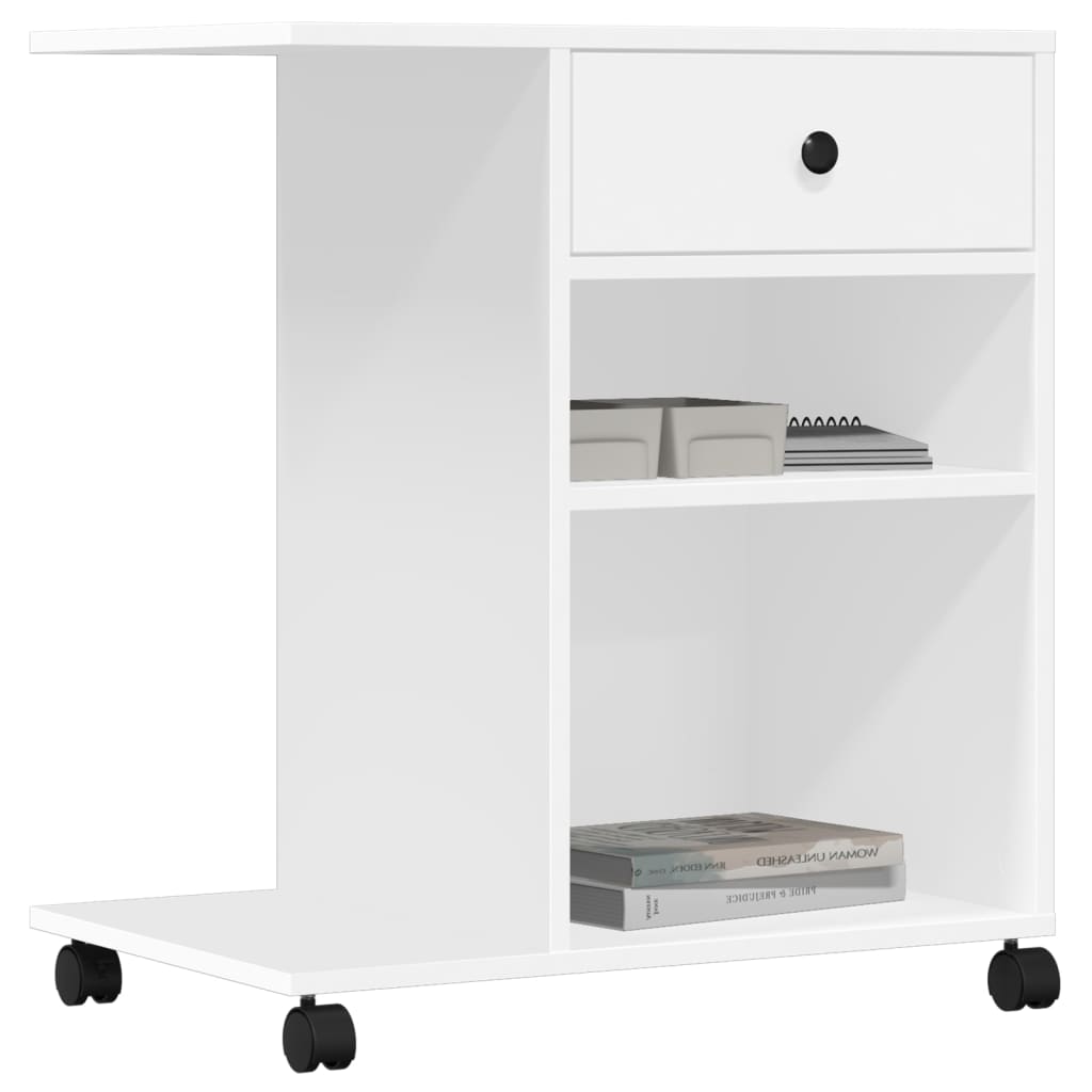 Skriverstativ Med Hjul Hvit 60X40X68,5 Cm