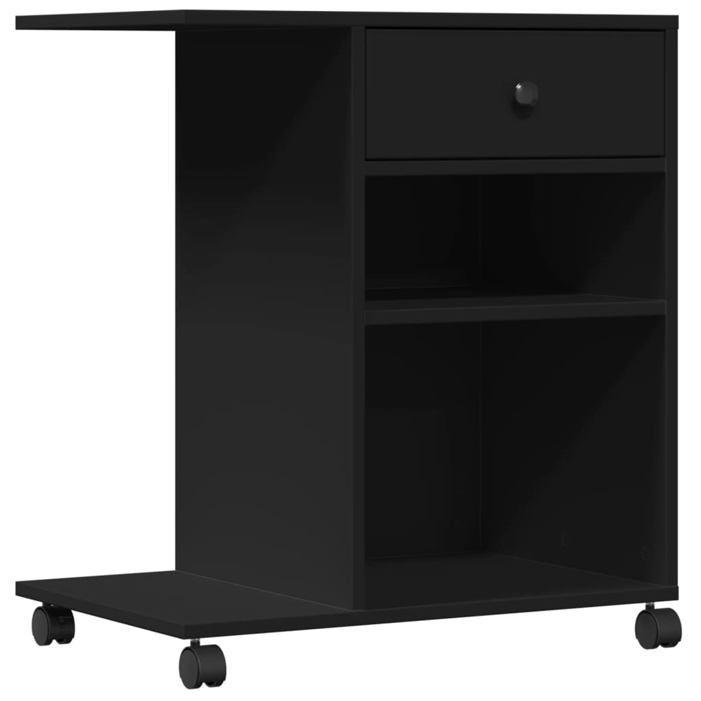 Skriverstativ Med Hjul Svart 60X40X68,5 Cm