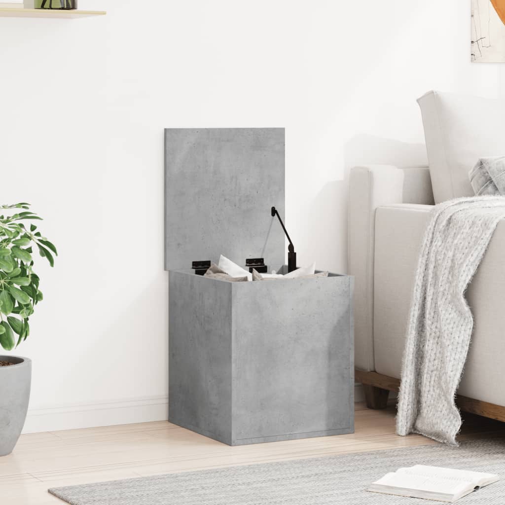 Oppbevaringsboks Betonggrå 40X42X46 Cm Konstruert Tre