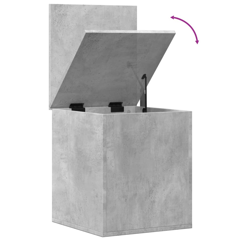 Oppbevaringsboks Betonggrå 40X42X46 Cm Konstruert Tre