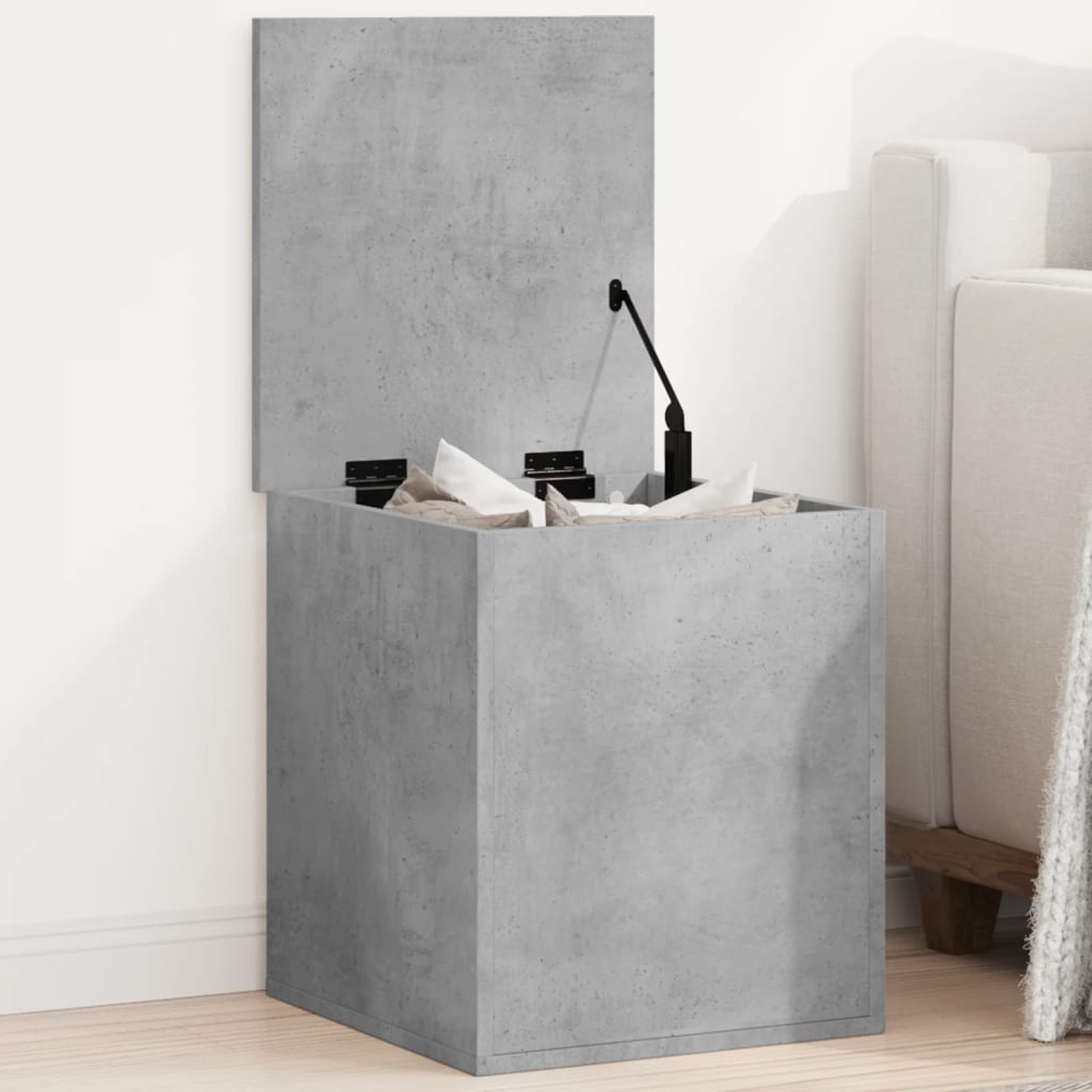 Oppbevaringsboks Betonggrå 40X42X46 Cm Konstruert Tre