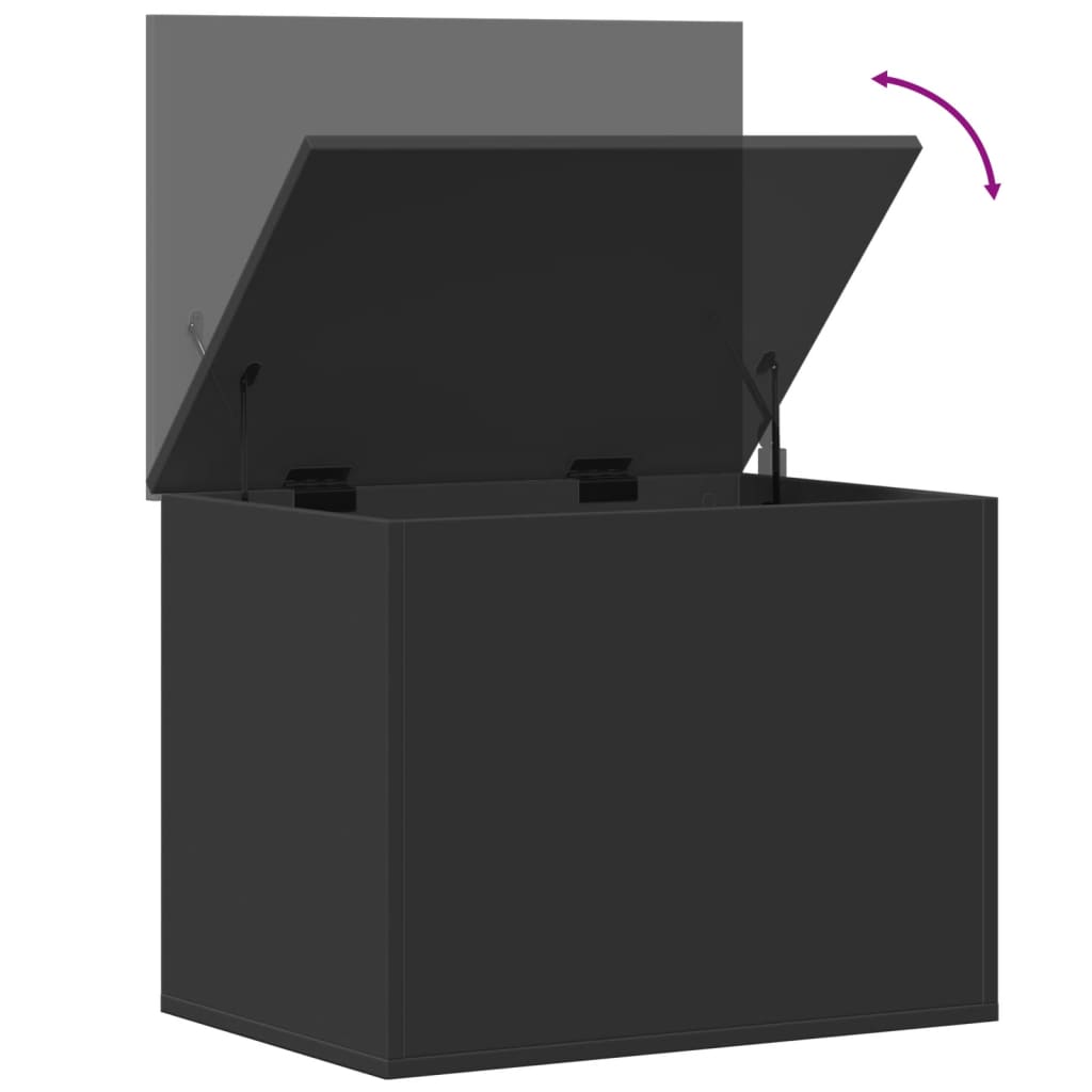 Oppbevaringsboks Svart 60X42X46 Cm Konstruert Tre