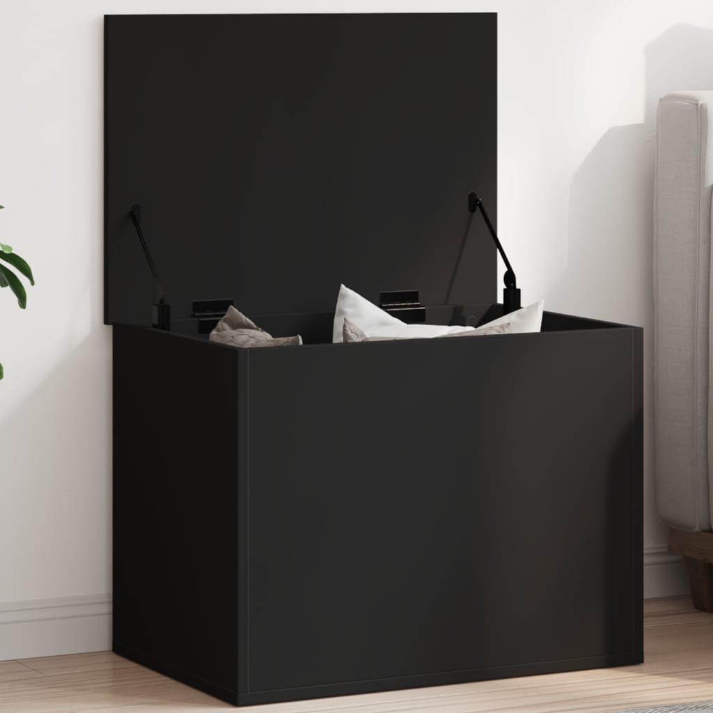 Oppbevaringsboks Svart 60X42X46 Cm Konstruert Tre