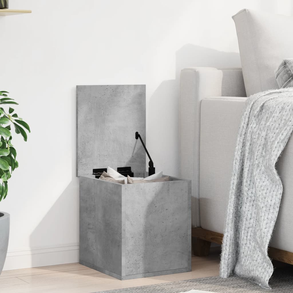 Oppbevaringsboks Betonggrå 30X35X35 Cm Konstruert Tre