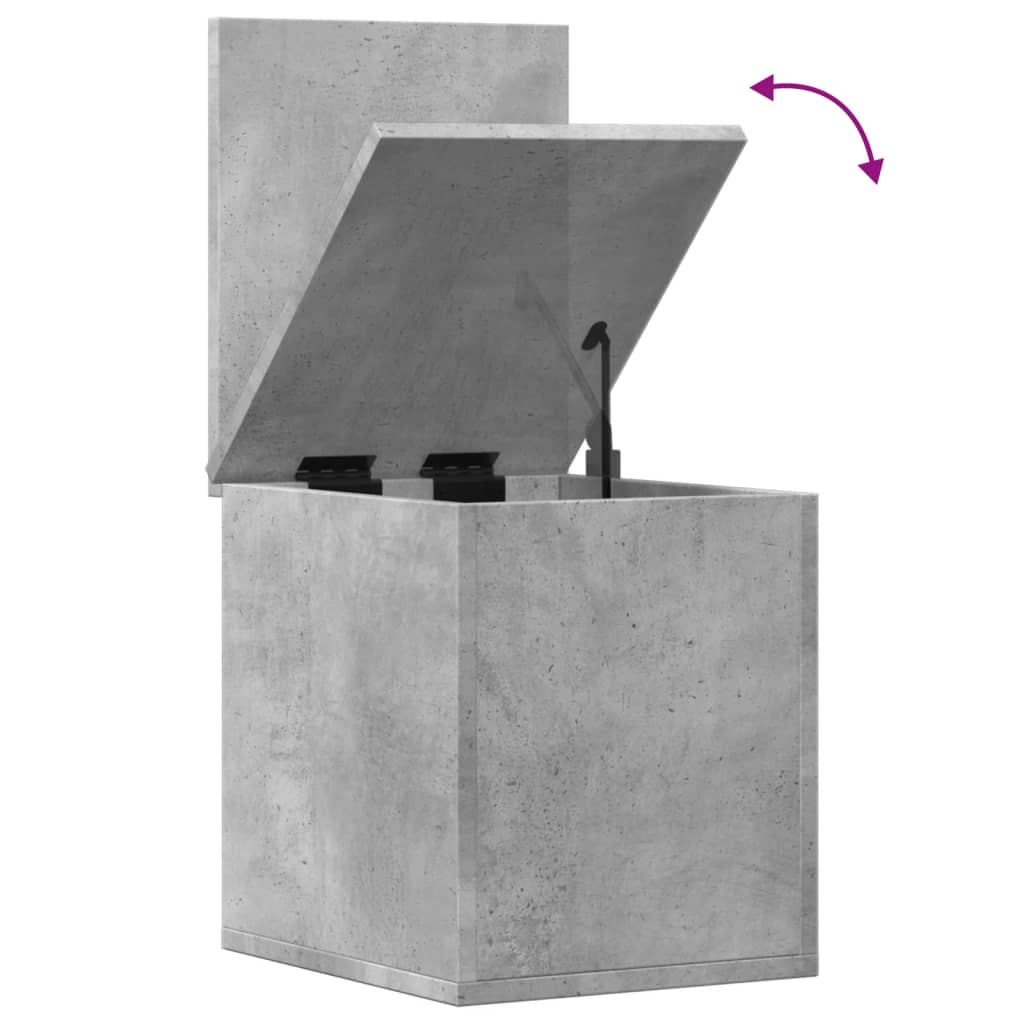 Oppbevaringsboks Betonggrå 30X35X35 Cm Konstruert Tre
