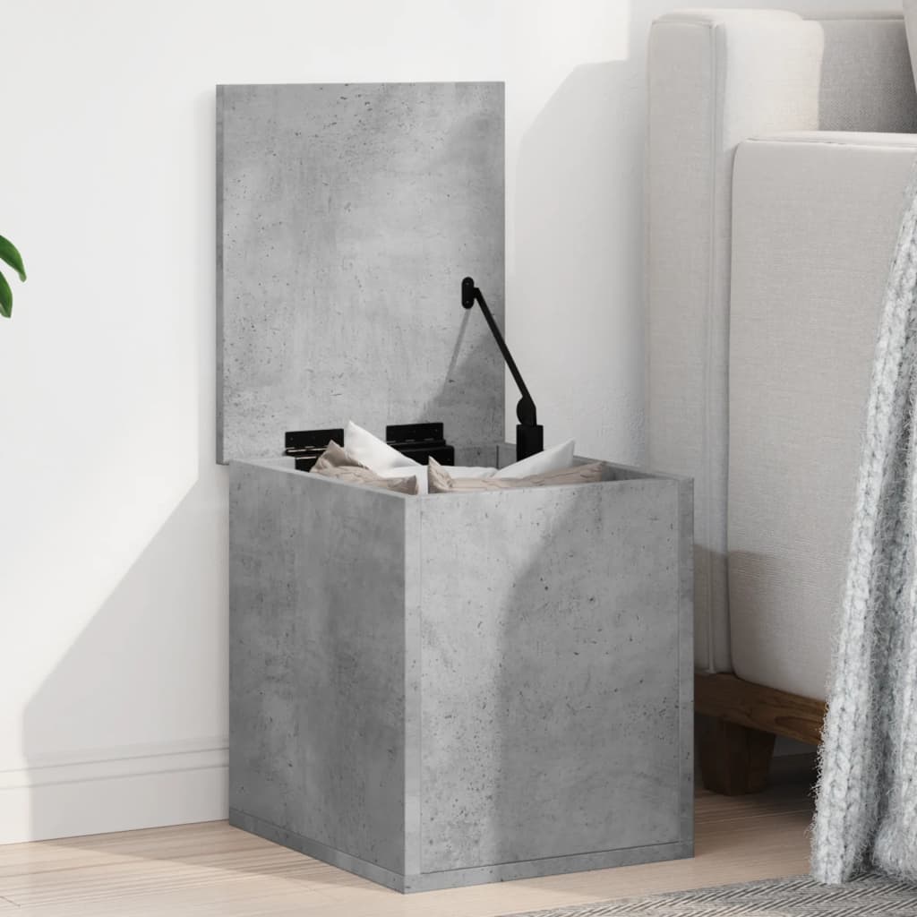 Oppbevaringsboks Betonggrå 30X35X35 Cm Konstruert Tre