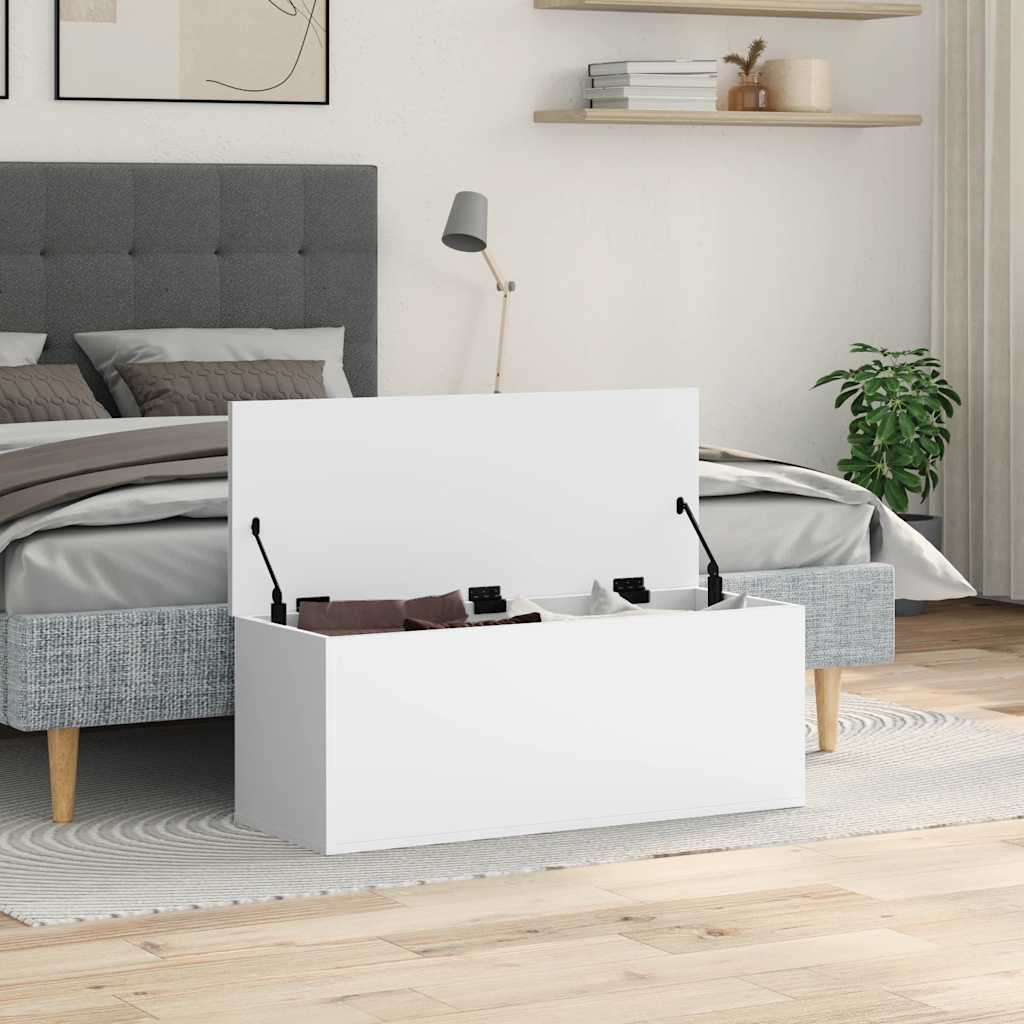 Oppbevaringsboks Hvit 90X35X35 Cm Konstruert Tre