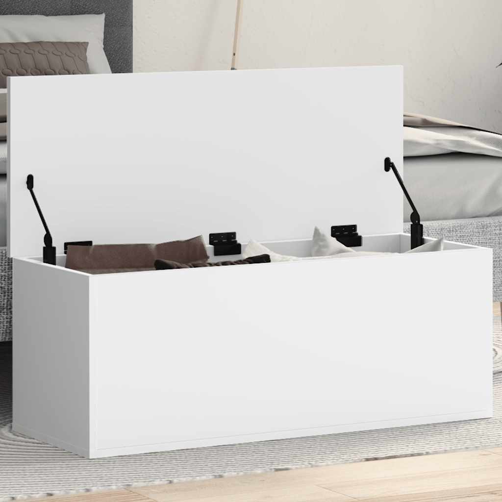 Oppbevaringsboks Hvit 90X35X35 Cm Konstruert Tre