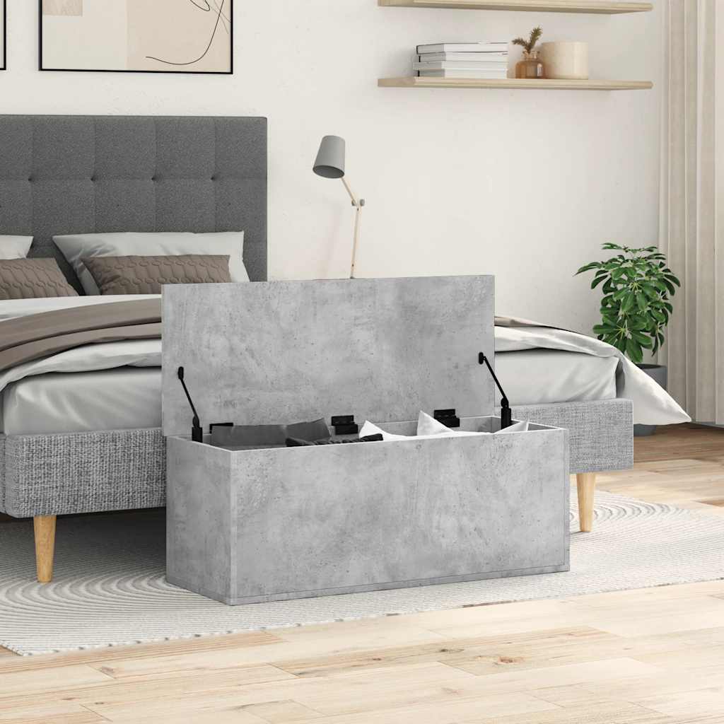 Oppbevaringsboks Betonggrå 90X35X35 Cm Konstruert Tre