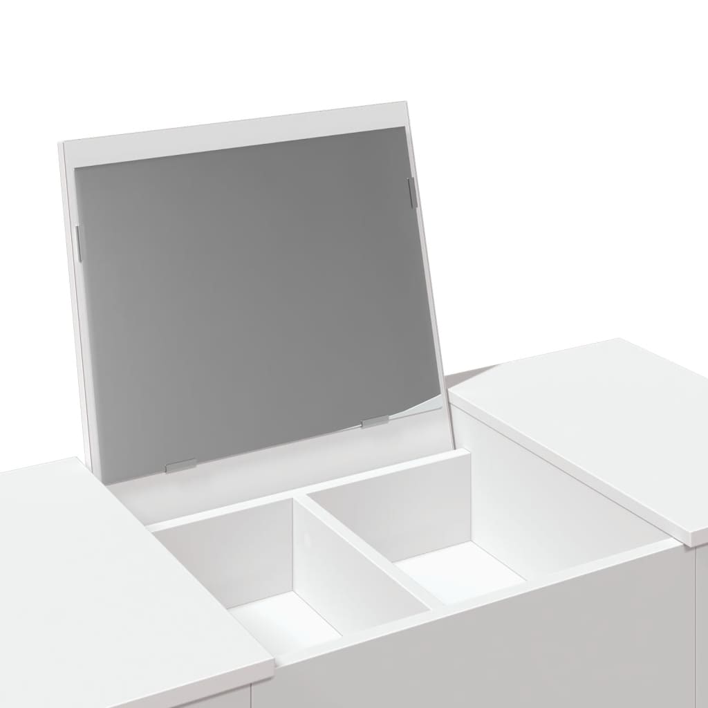 Sminkebord Med Speil Hvit 100X45X76 Cm