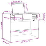 Sminkebord Med Speil Svart 100X45X76 Cm