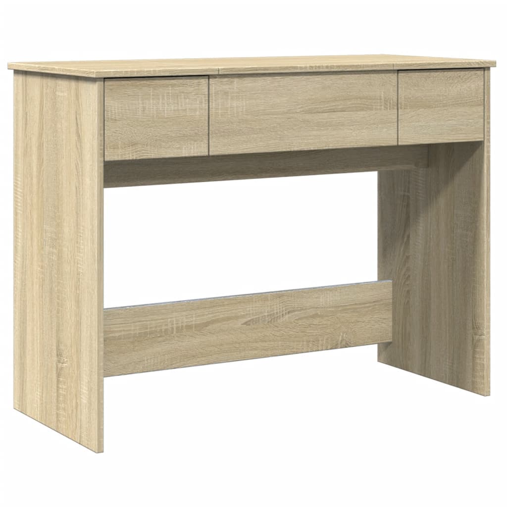 Sminkebord Med Speil Sonoma Eik 100X45X76 Cm