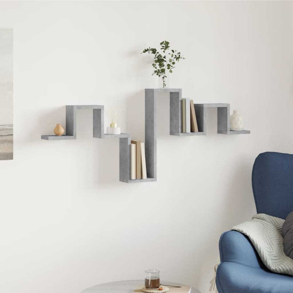 Vegghylle Betonggrå 104,5X10X43 Cm Konstruert Tre