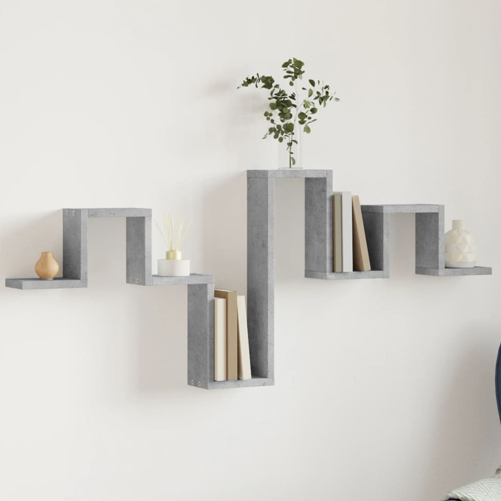 Vegghylle Betonggrå 104,5X10X43 Cm Konstruert Tre