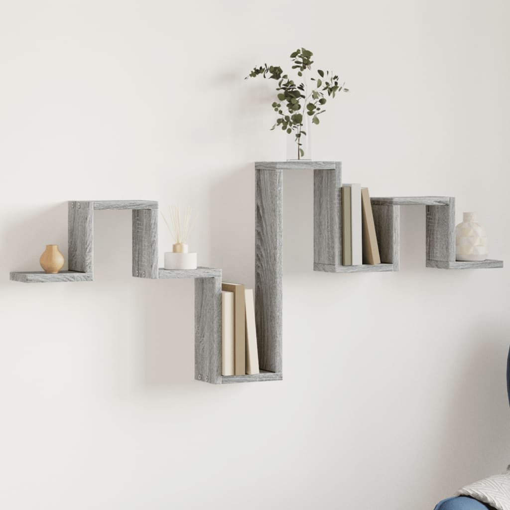 Vegghylle Grå Sonoma 104,5X10X43 Cm Konstruert Tre