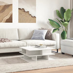 Sofabord Hvit 70X70X29 Cm Konstruert Tre