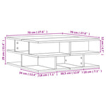 Salongbord Svart 70X70X29 Cm Konstruert Tre