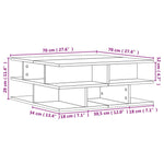 Salongbord Sonoma Eik 70X70X29 Cm Konstruert Tre