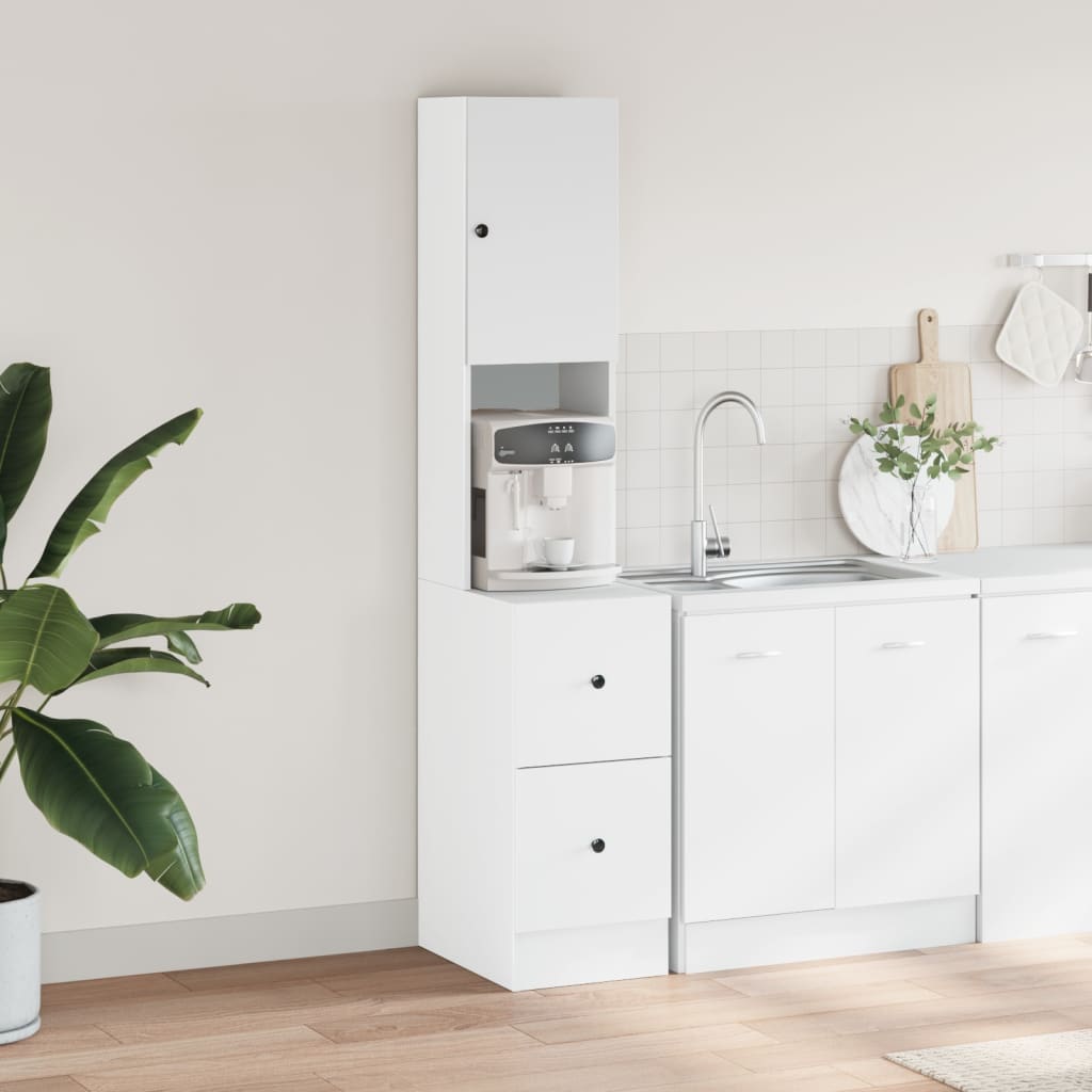 Kjøkkenskap Hvit 35X50X180 Cm Konstruert Tre