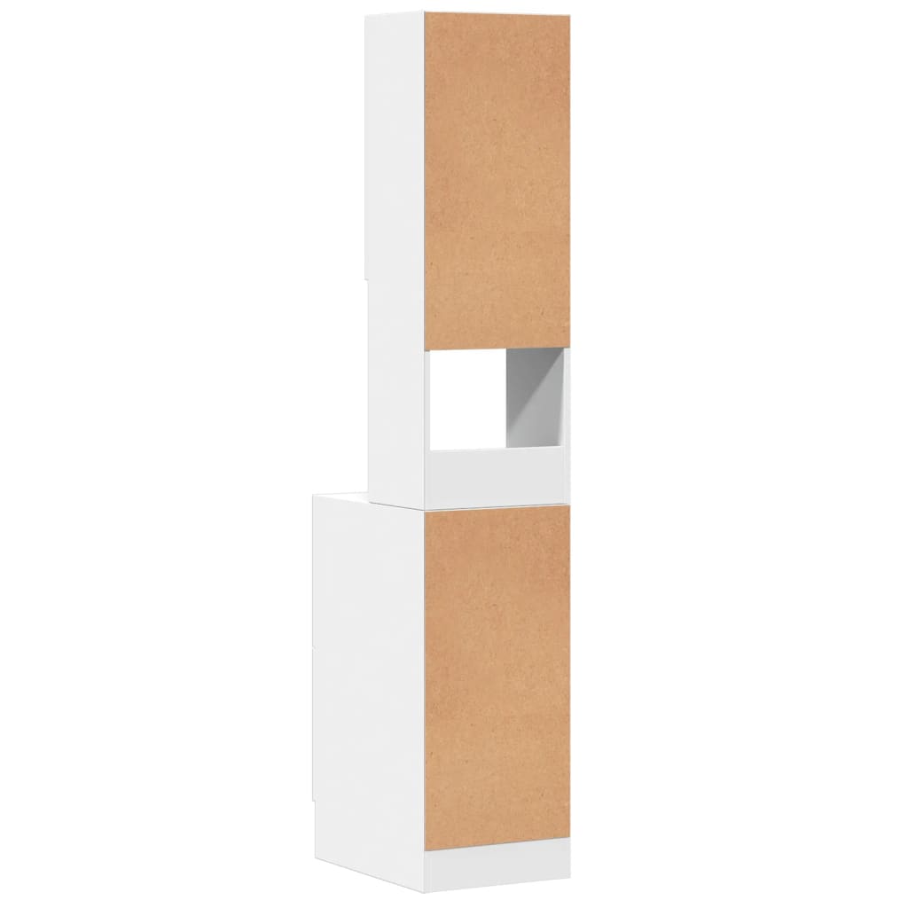 Kjøkkenskap Hvit 35X50X180 Cm Konstruert Tre