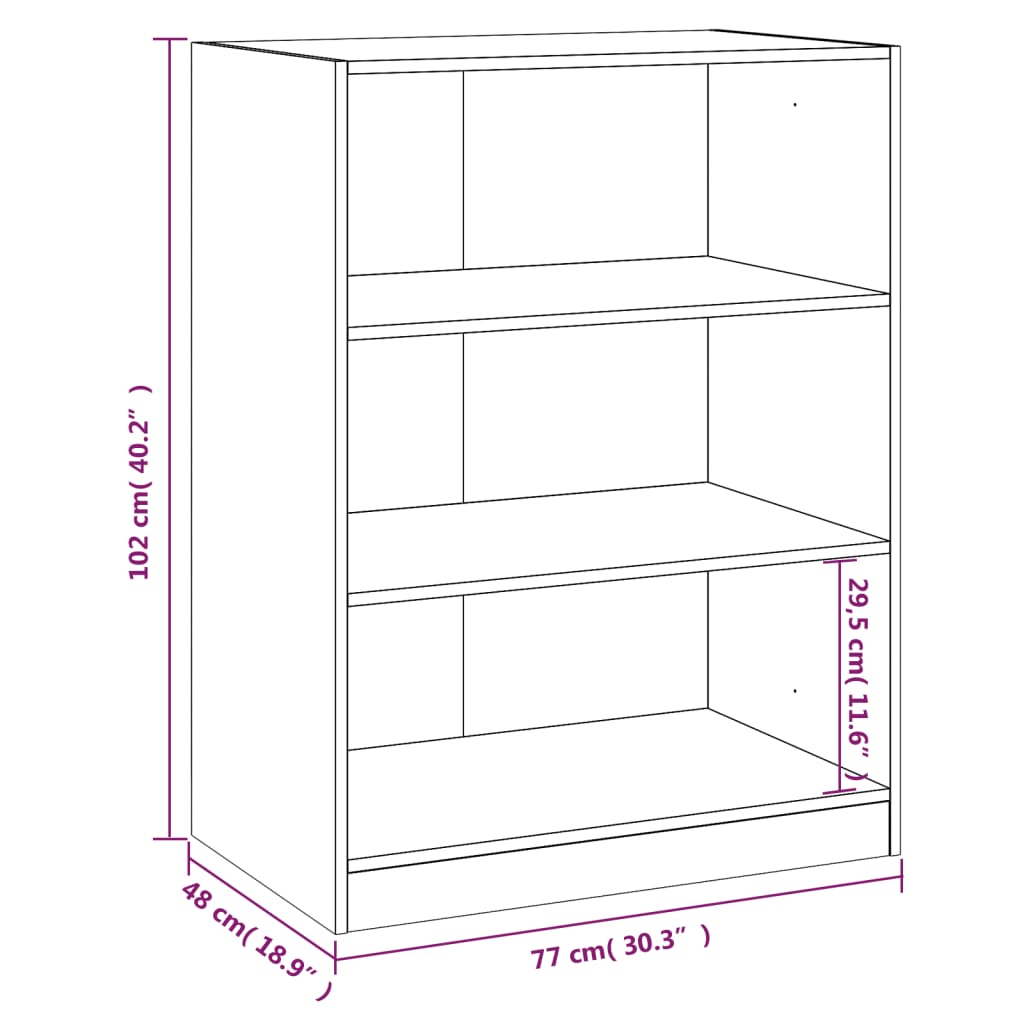 Garderobe Sonoma Eik 77X48X102 Cm Konstruert Tre