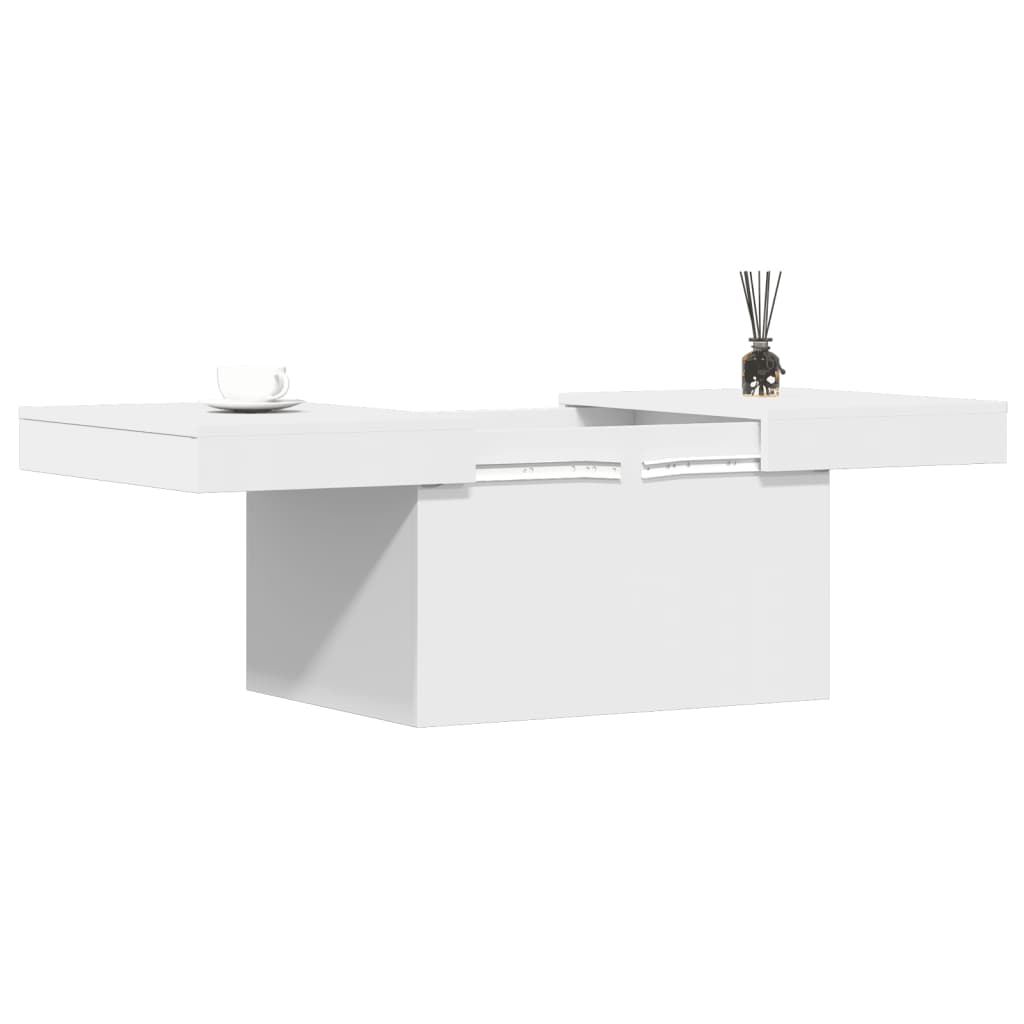 Salongbord Hvit 80X55X40 Cm Konstruert Tre