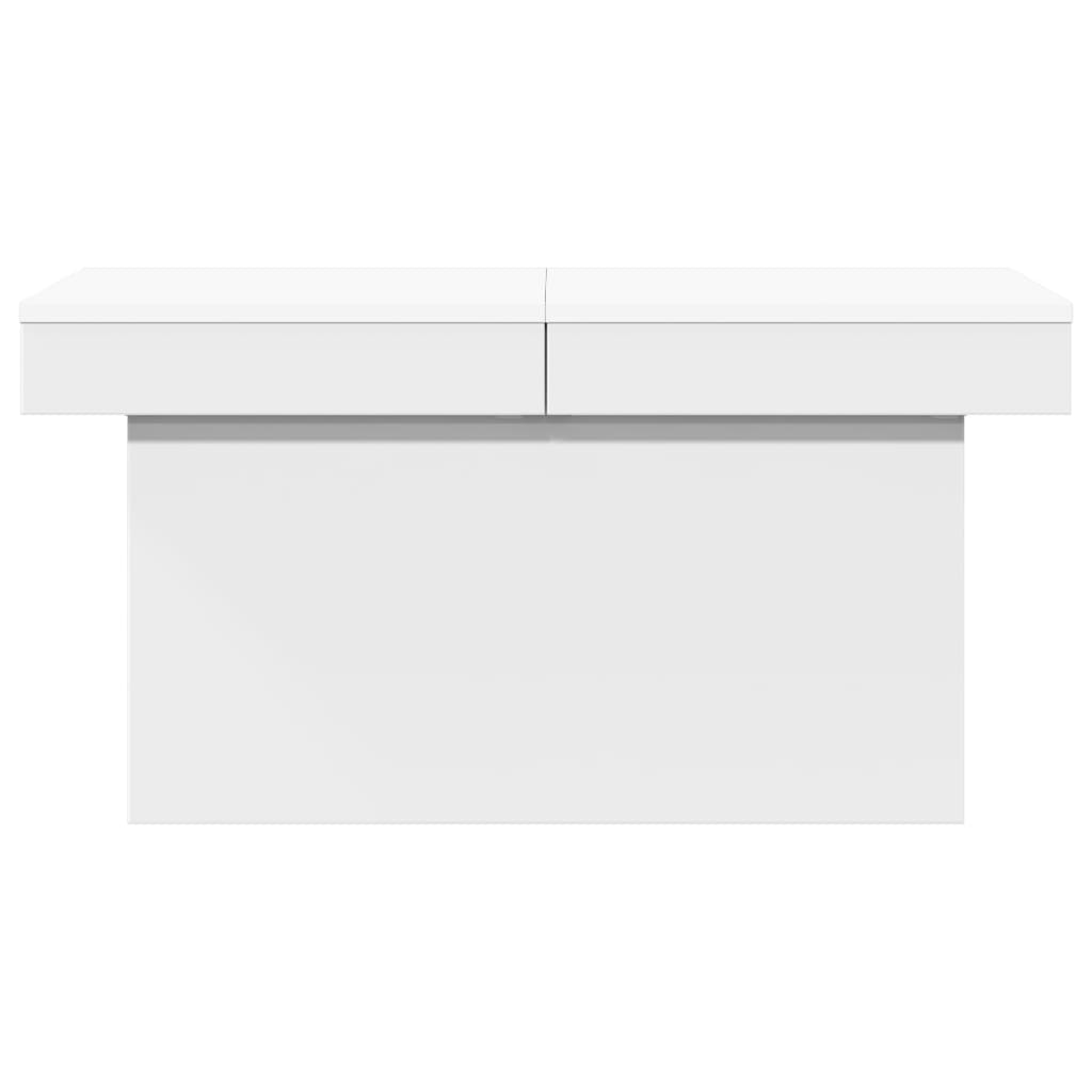Salongbord Hvit 80X55X40 Cm Konstruert Tre