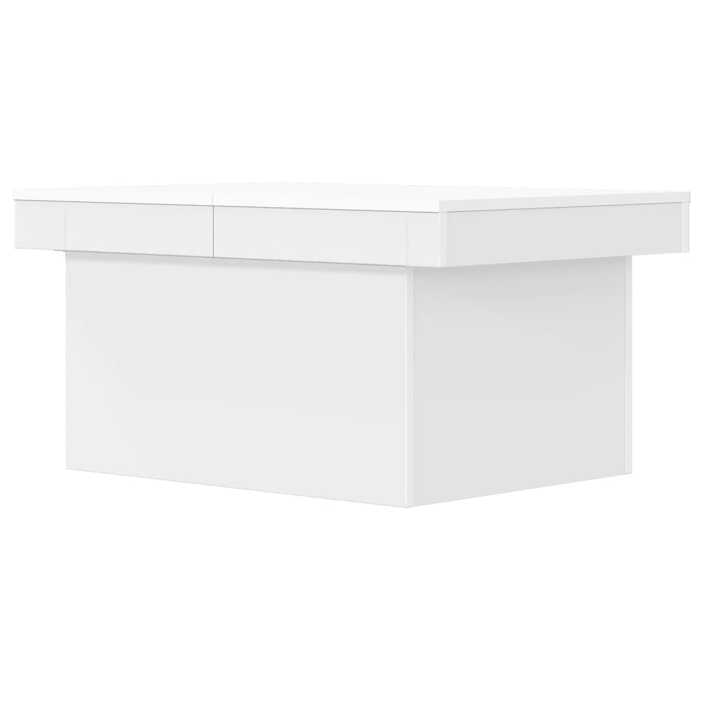 Salongbord Hvit 80X55X40 Cm Konstruert Tre