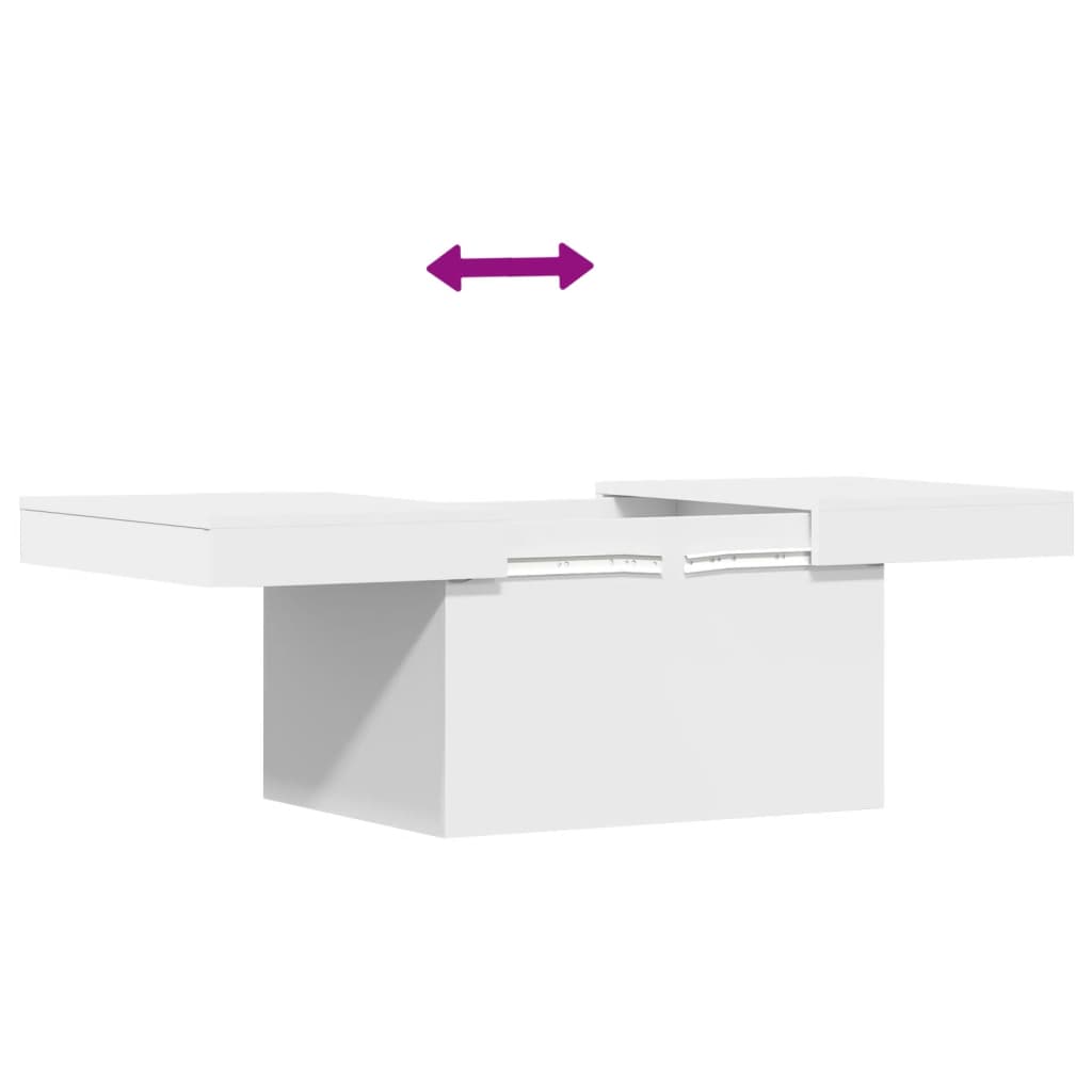 Salongbord Hvit 80X55X40 Cm Konstruert Tre