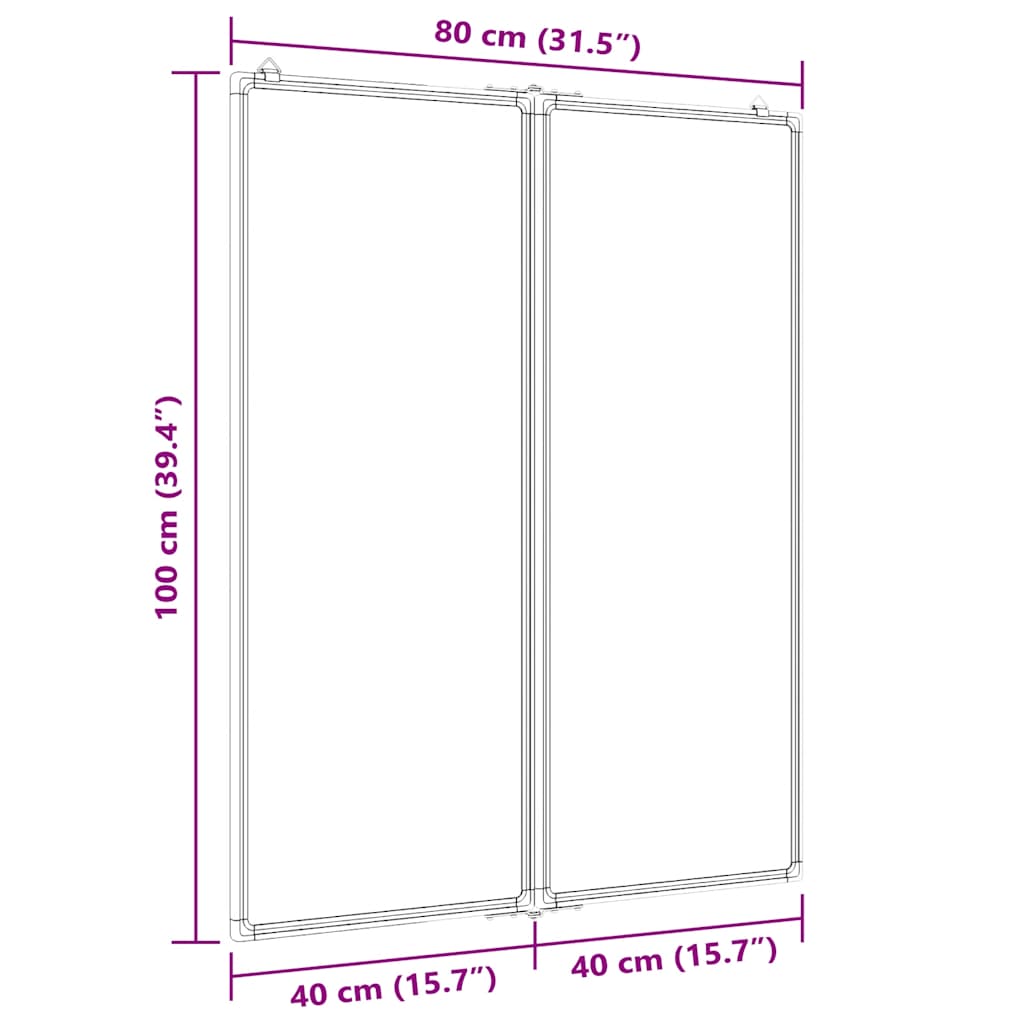 Magnetisk Tavle Sammenleggbar 80X100X1,7 Cm Aluminium