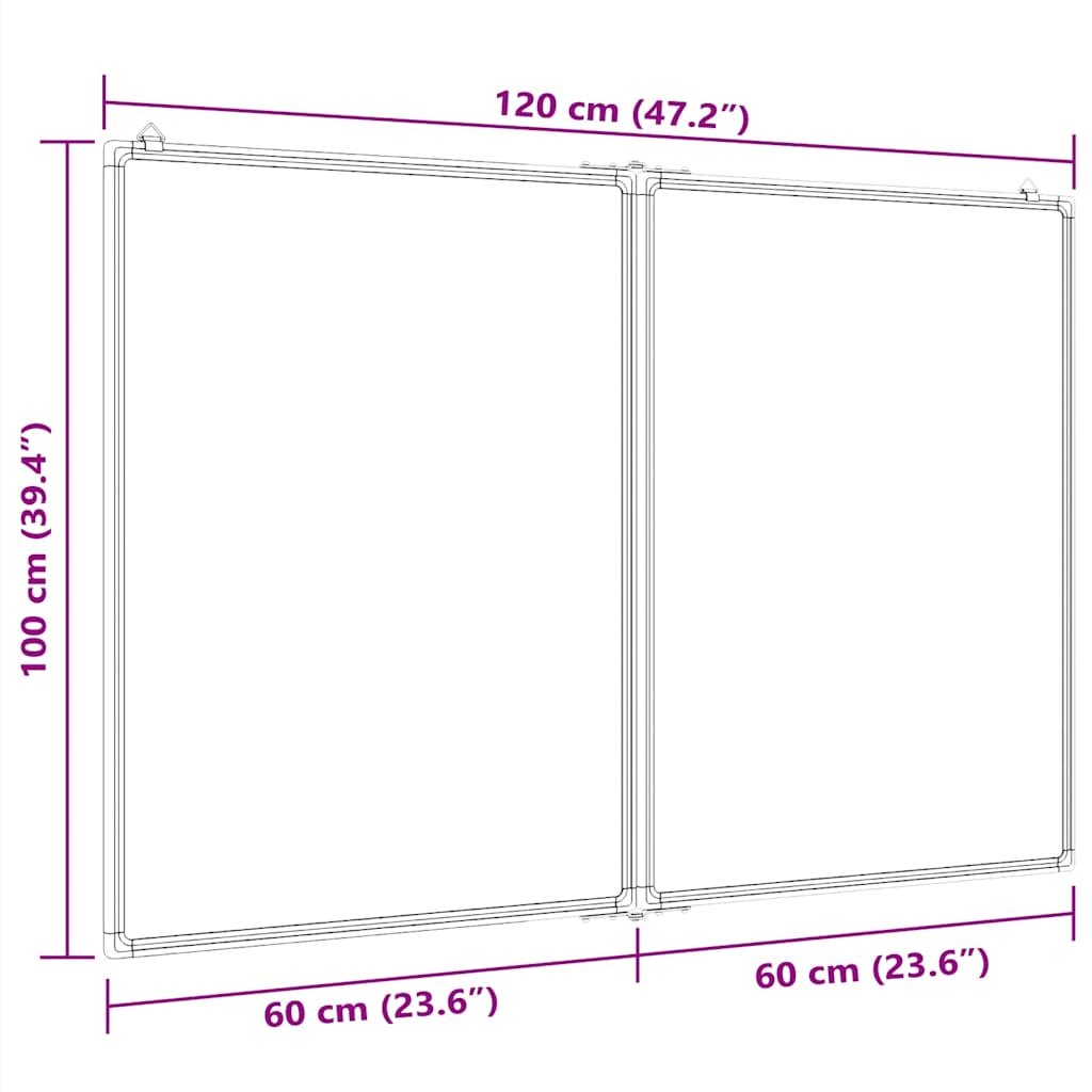 Magnetisk Tavle Sammenleggbar 120X100X1,7 Cm Aluminium