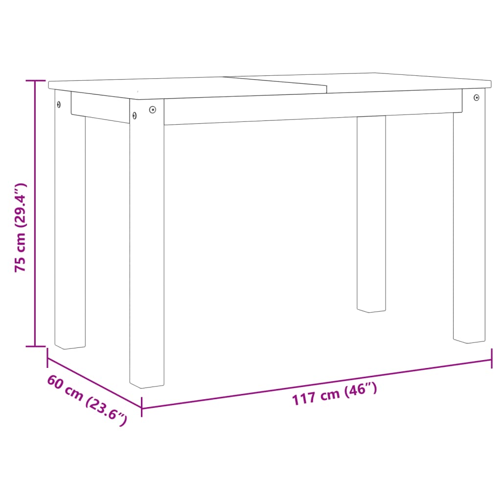 Spisebord Panama 117X60X75 Cm Heltre Furu