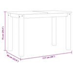 Spisebord Panama Grå 117X60X75 Cm Heltre Furu