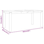 Spisebord Panama Hvit 160X80X75 Cm Heltre Furu