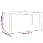 Spisebord Corona Hvit 160X80X75 Cm Heltre Furu