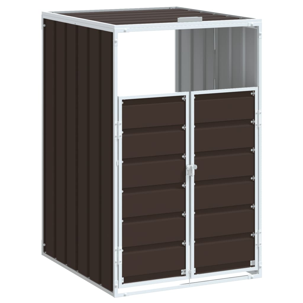 Søppeldunkskur For Enkelt Dunk Brun 72X81X115 Cm Stål