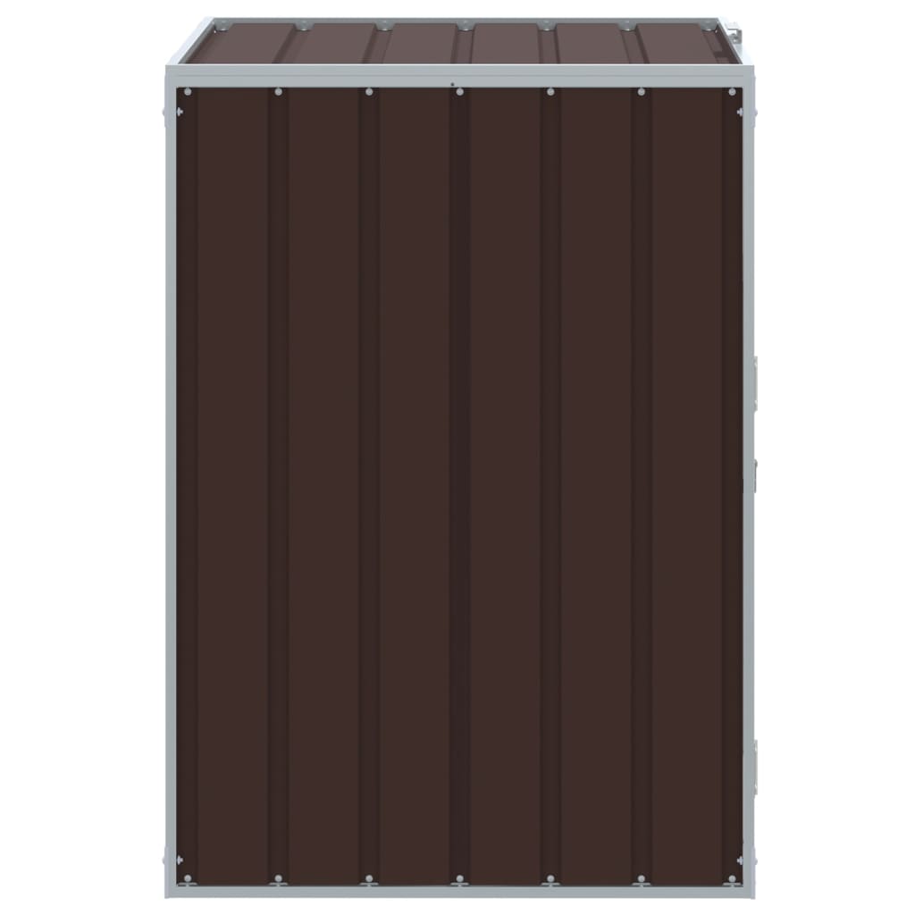 Søppeldunkskur For Enkelt Dunk Brun 72X81X115 Cm Stål