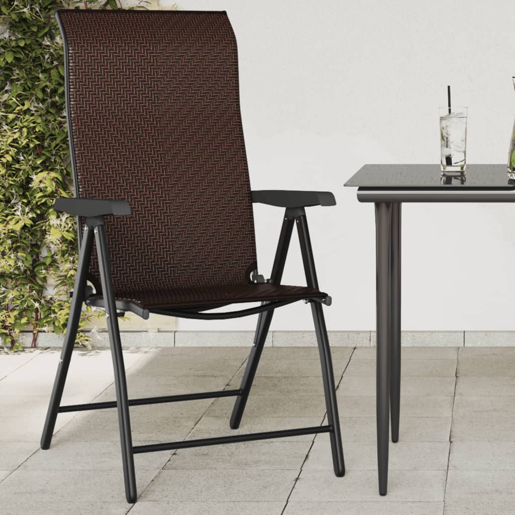 Sammenleggbare Hagestoler 2 Stk Brun Polyrotting