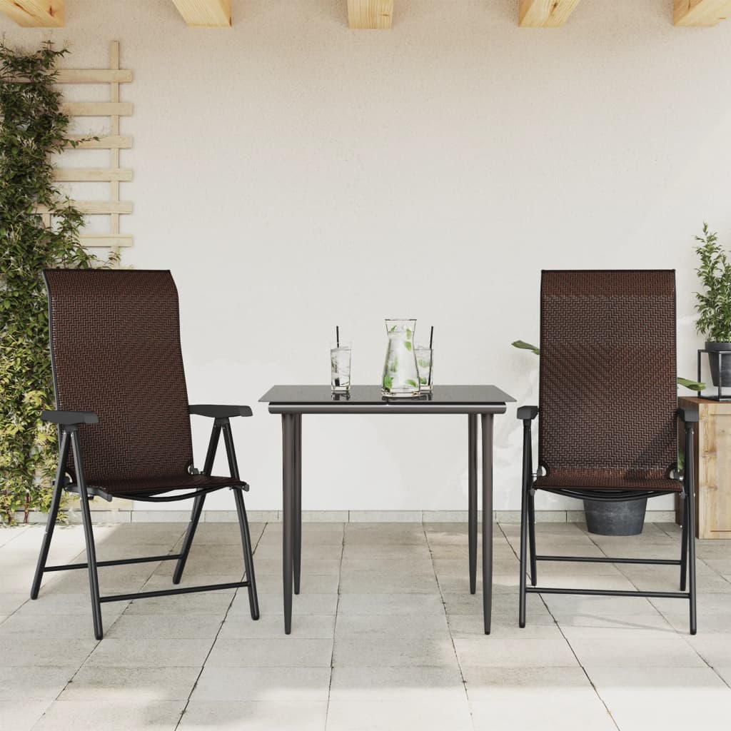 Sammenleggbare Hagestoler 2 Stk Brun Polyrotting
