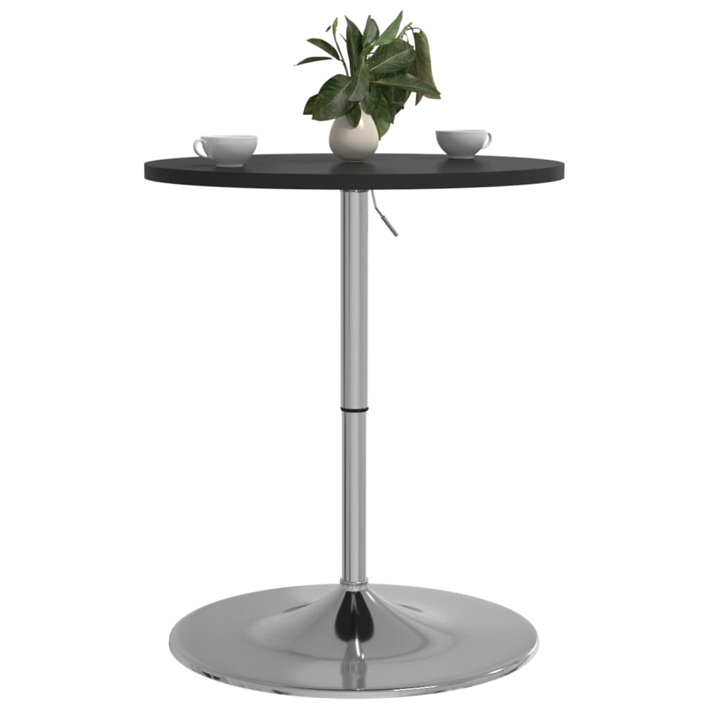 Barbord Svart 60X60X90 Cm Konstruert Tre Og Forkrommet Stål