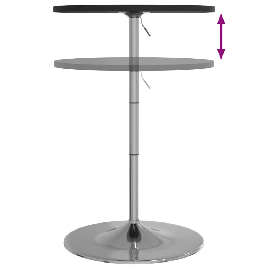 Barbord Svart 60X60X90 Cm Konstruert Tre Og Forkrommet Stål