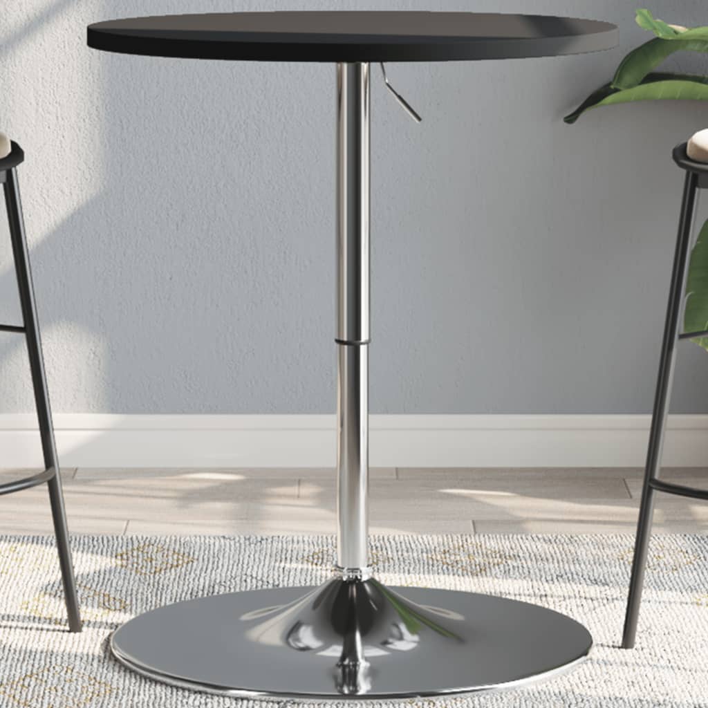 Barbord Svart 60X60X90 Cm Konstruert Tre Og Forkrommet Stål