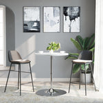Barbord Hvit 60X60X90 Cm Konstruert Tre Og Forkrommet Stål