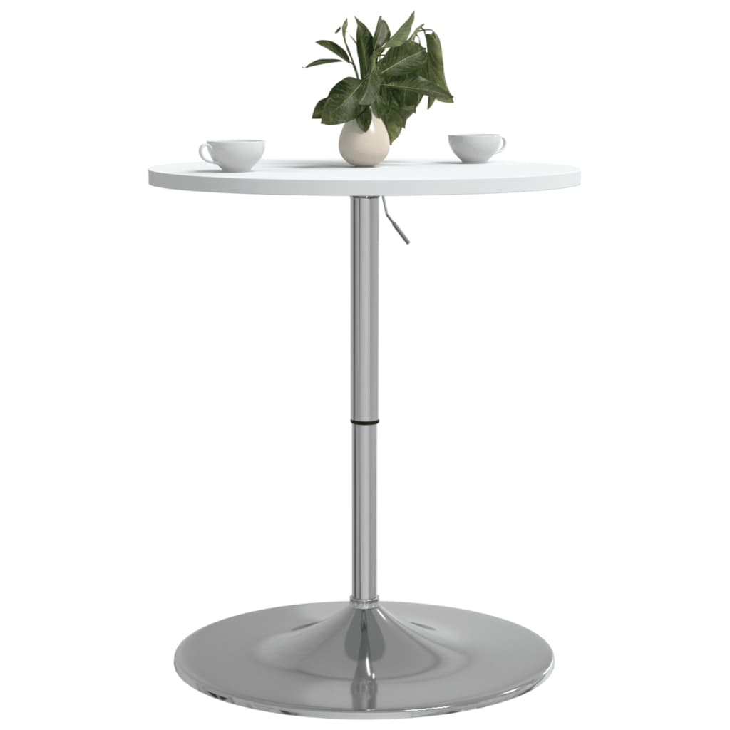 Barbord Hvit 60X60X90 Cm Konstruert Tre Og Forkrommet Stål