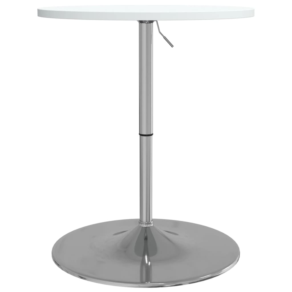Barbord Hvit 60X60X90 Cm Konstruert Tre Og Forkrommet Stål
