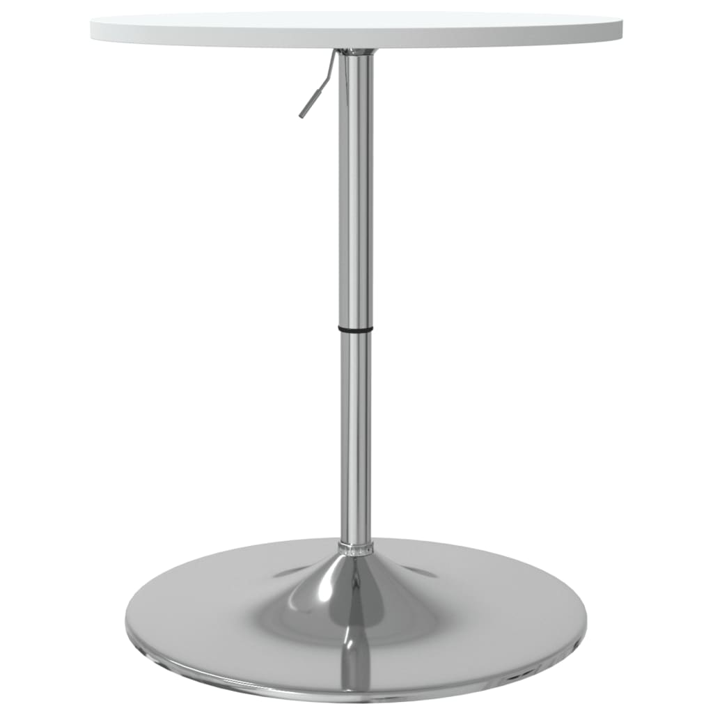 Barbord Hvit 60X60X90 Cm Konstruert Tre Og Forkrommet Stål